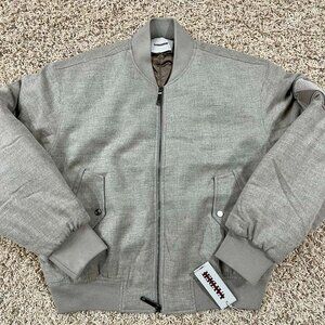 Vayder Men’s Wool Blend Bassi Bomber Jacket Gray Sand, Size Medium (New)